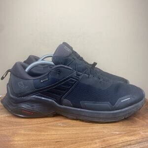 Salomon Raise GORETEX Mens Triple Black Size 11.5 Athletic Trail Hiking Shoes